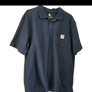 Carhartt Navy Polo Shirt with Pocket